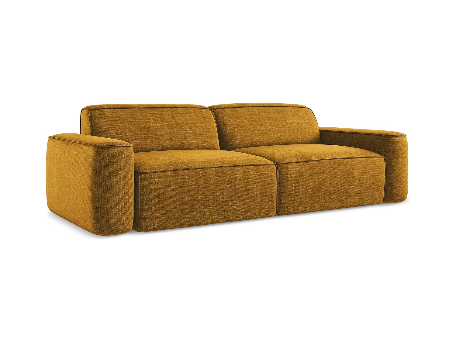 Modulares 4-Sitzer Sofa - Strukturstoff - Senf - OMAO