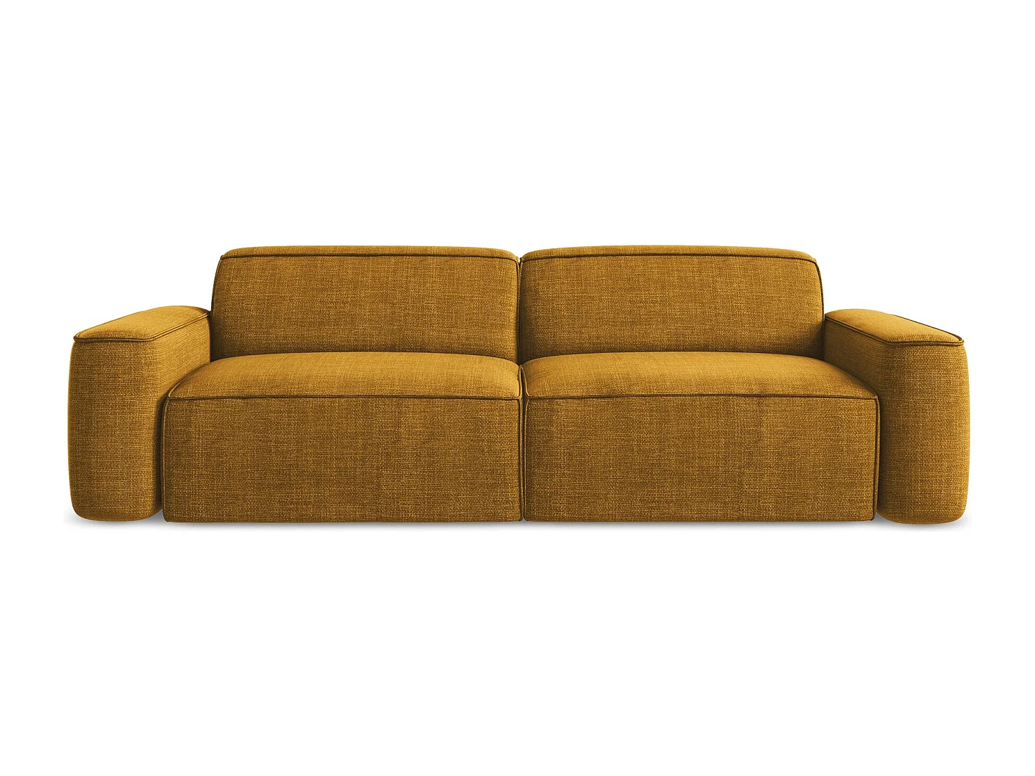 Vierzits modulaire bank van mosterd textuurstof - OMAO