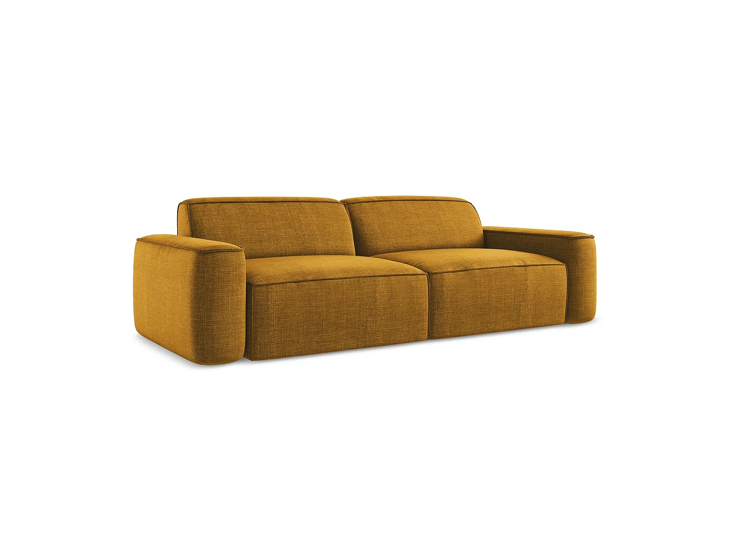 Vierzits modulaire bank van mosterd textuurstof - MELISSA