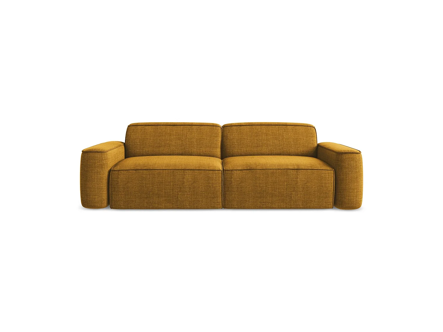 Vierzits modulaire bank van mosterd textuurstof - MELISSA