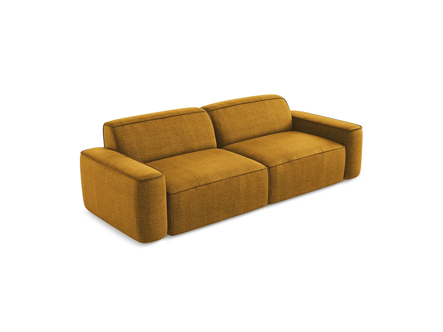 Vierzits modulaire bank van mosterd textuurstof - MELISSA