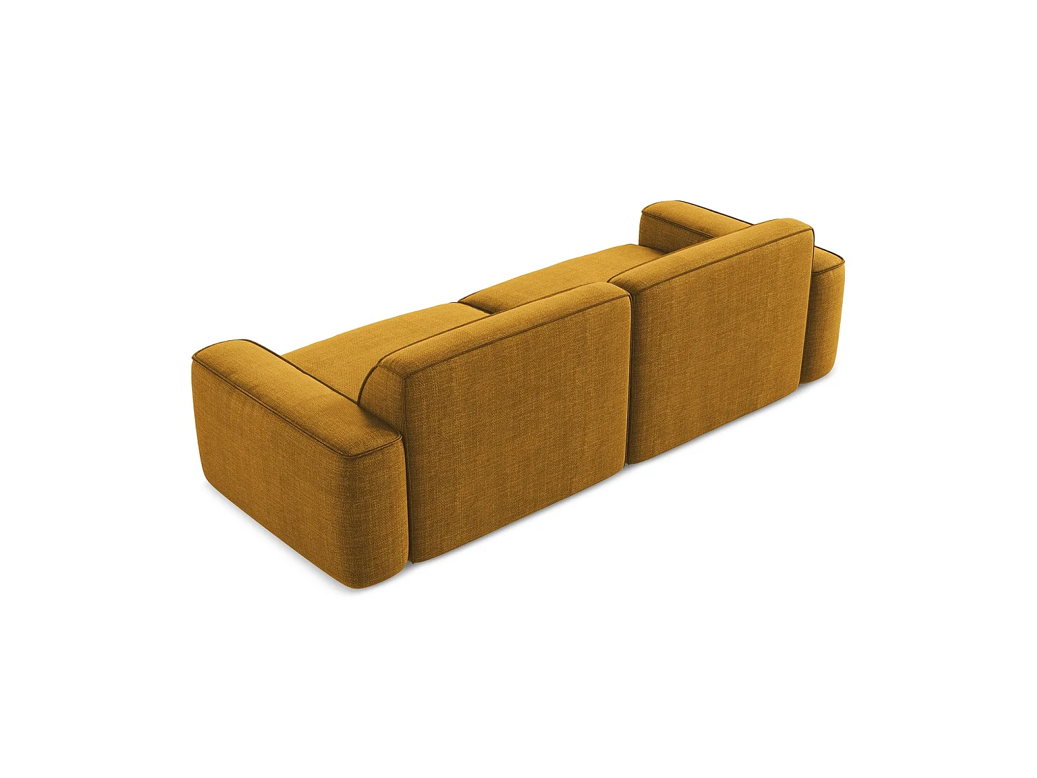 Vierzits modulaire bank van mosterd textuurstof - MELISSA