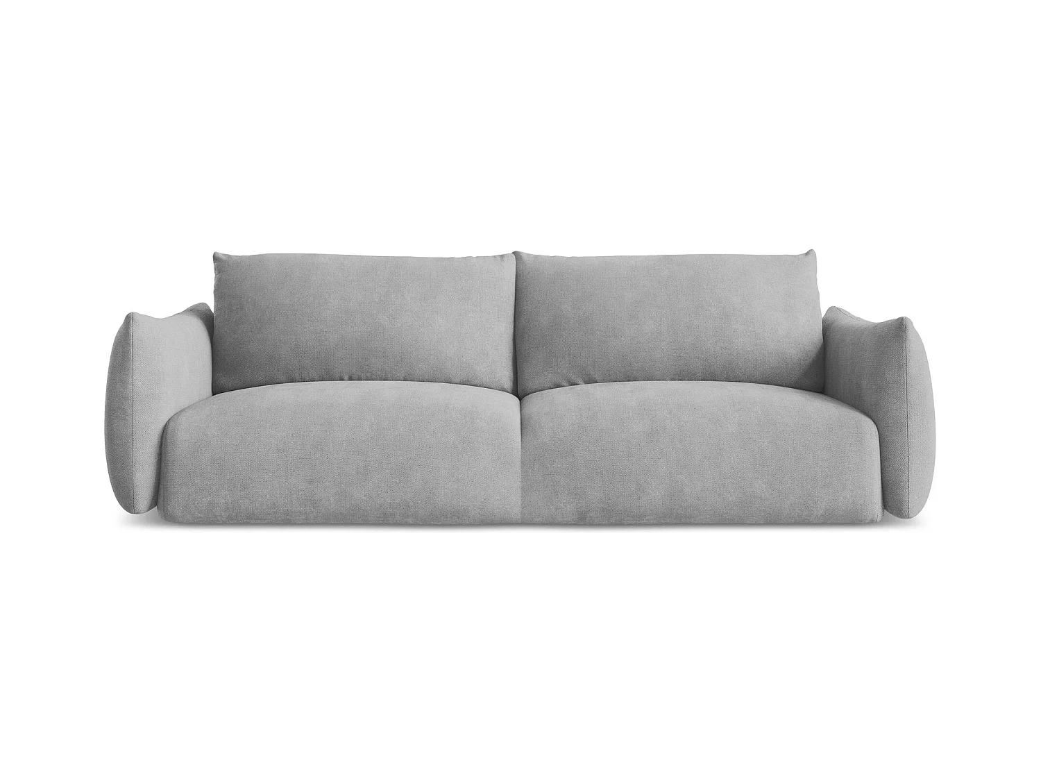 Canapé 3 places convertible en tissu chenille - gris clair - LEILA