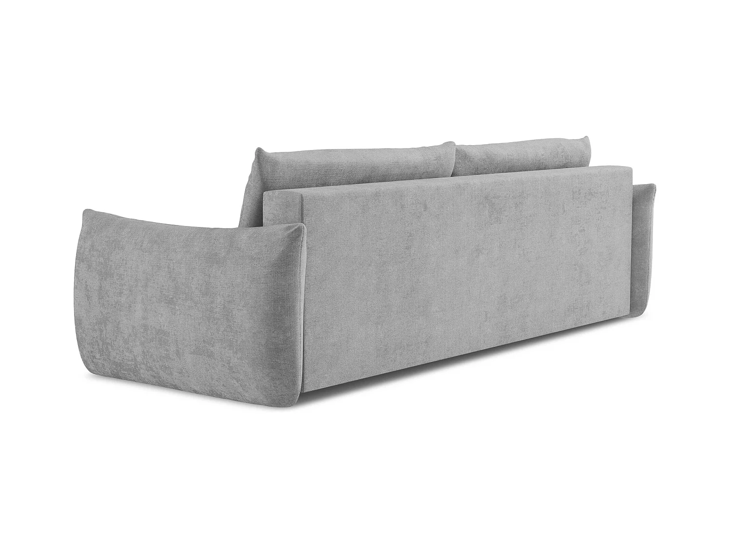 Canapé 3 places convertible en tissu chenille - gris clair - LEILA