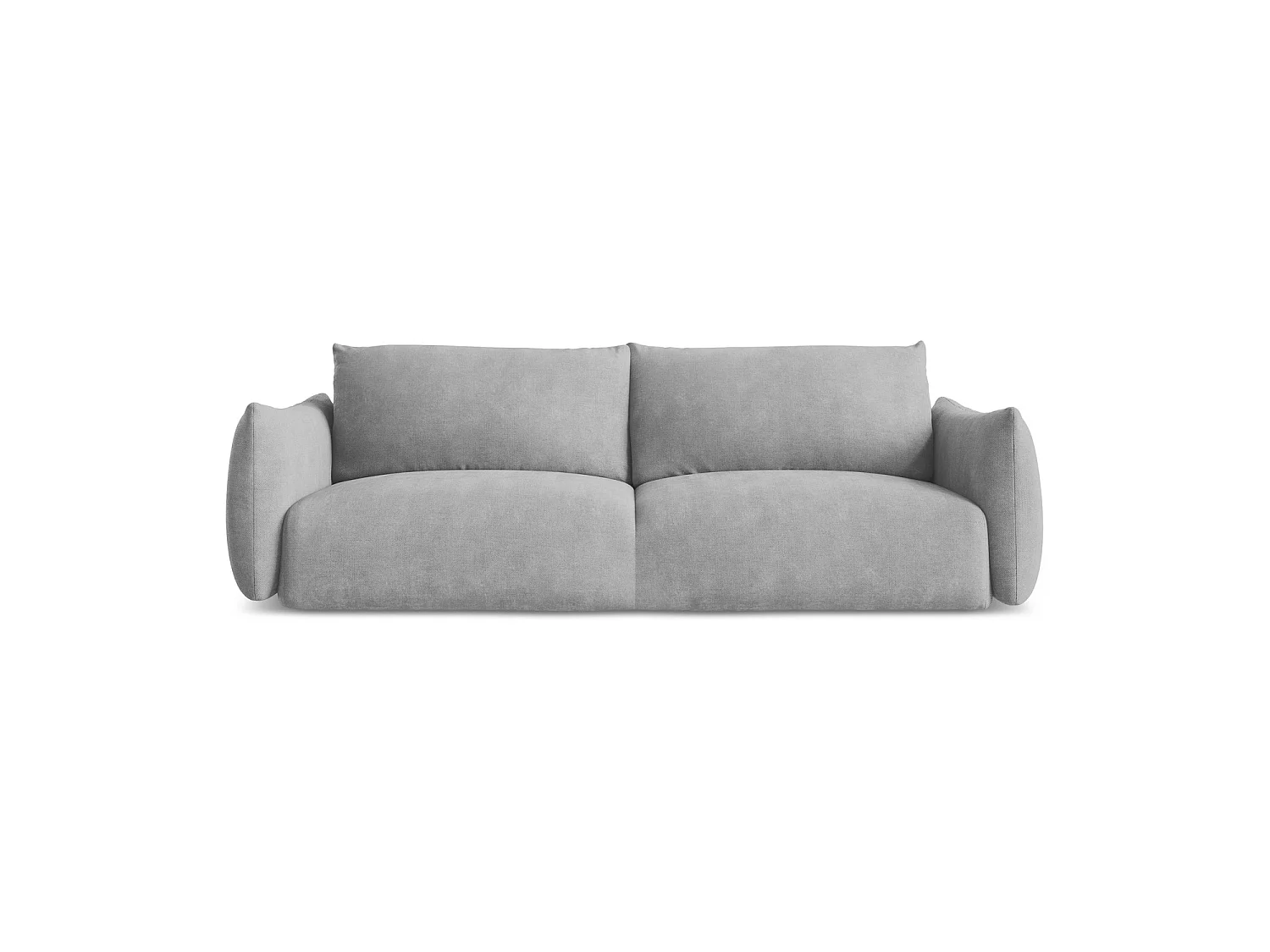Canapé 3 places convertible en tissu chenille - gris clair - SAVONA