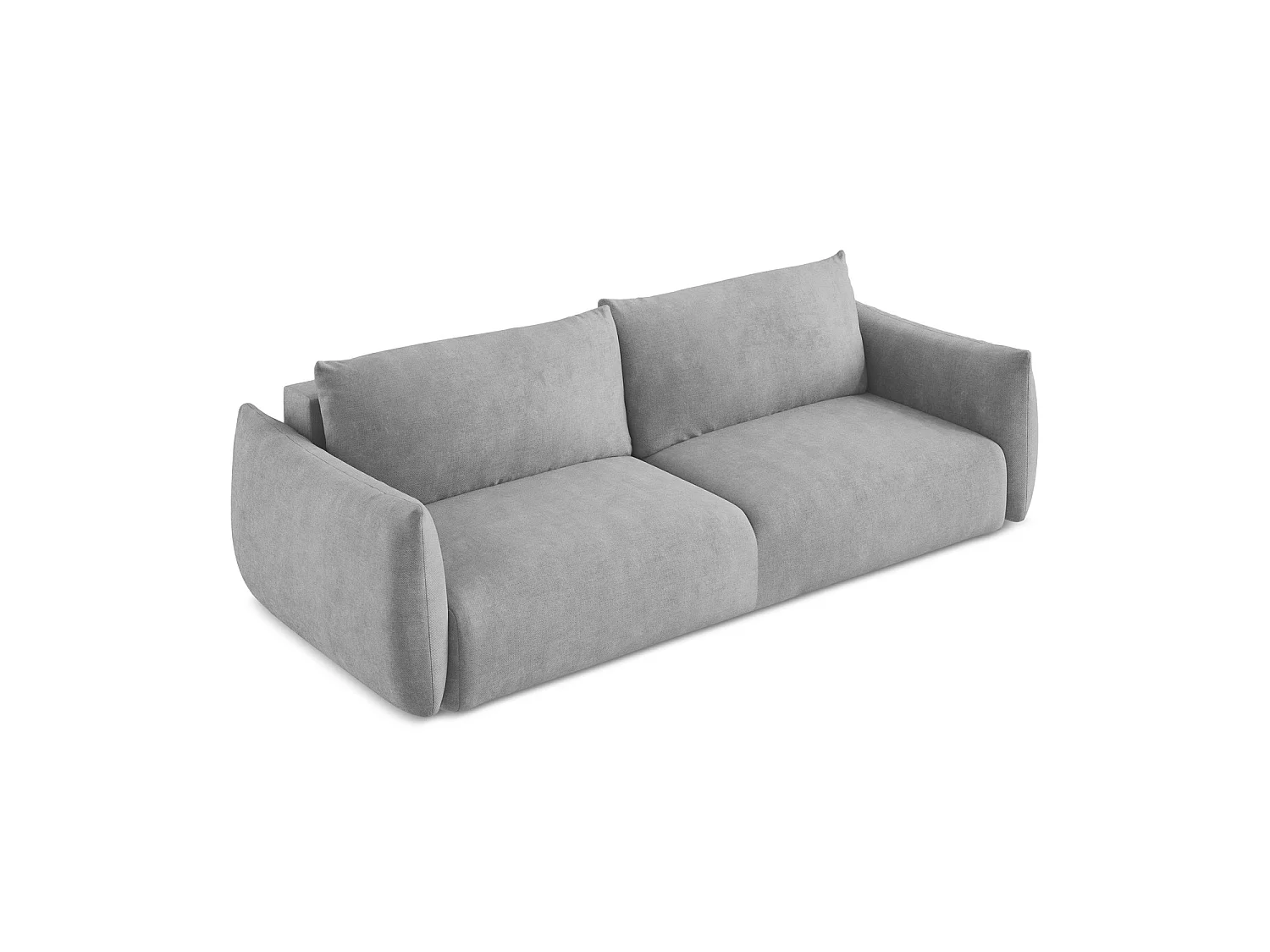 Canapé 3 places convertible en tissu chenille - gris clair - SAVONA