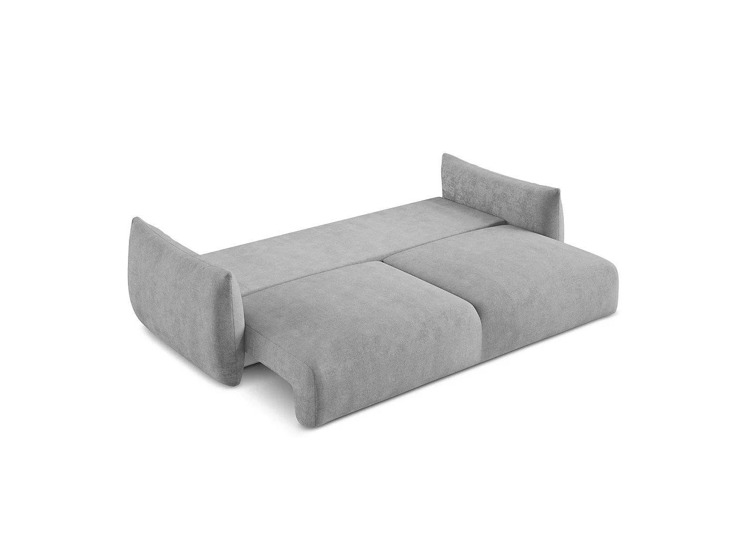 Canapé 3 places convertible en tissu chenille - gris clair - SAVONA