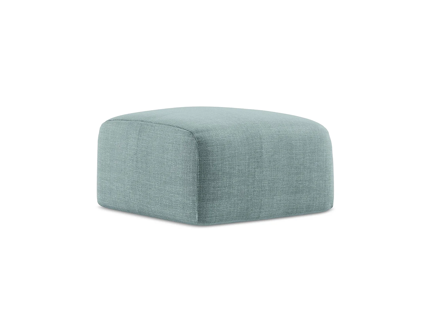 Pouf en tissu texturé - jeans - SAVONA