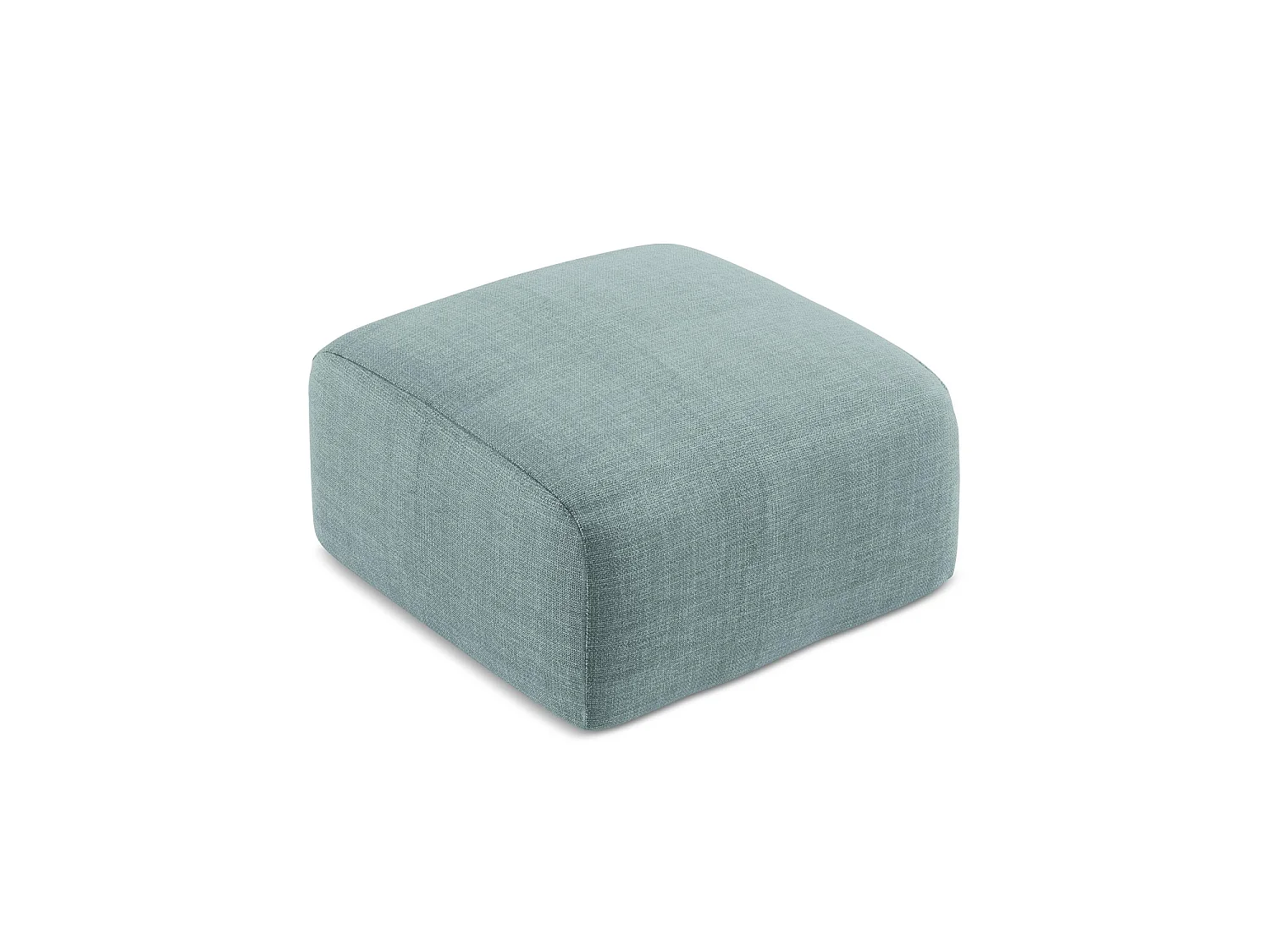 Pouf en tissu texturé - jeans - SAVONA