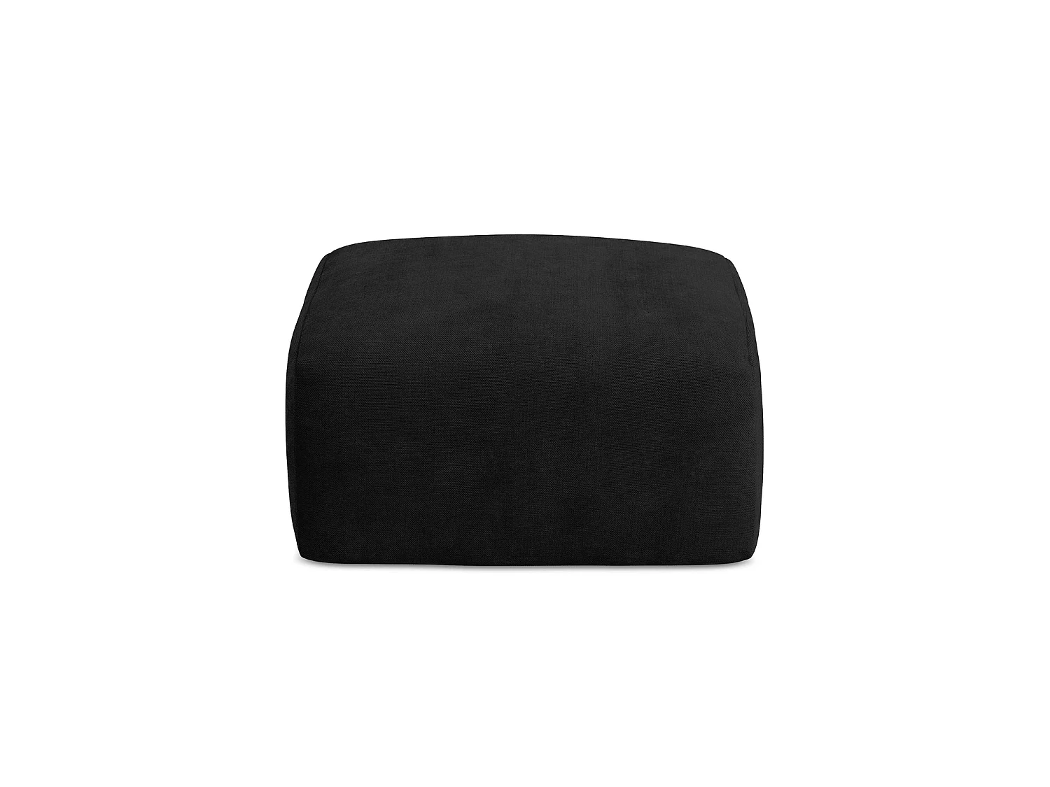 Pouf en tissu chenille - noir - SAVONA