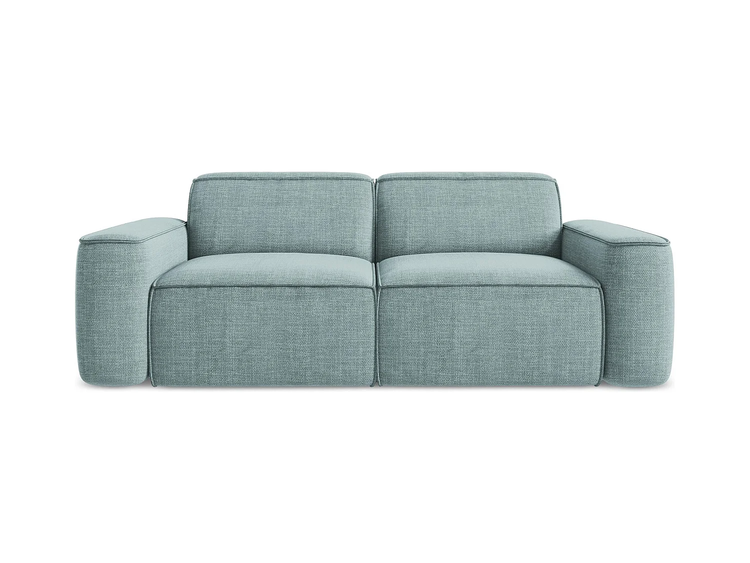 Canapé modulable 3 places en tissu texturé - jeans - OMAO