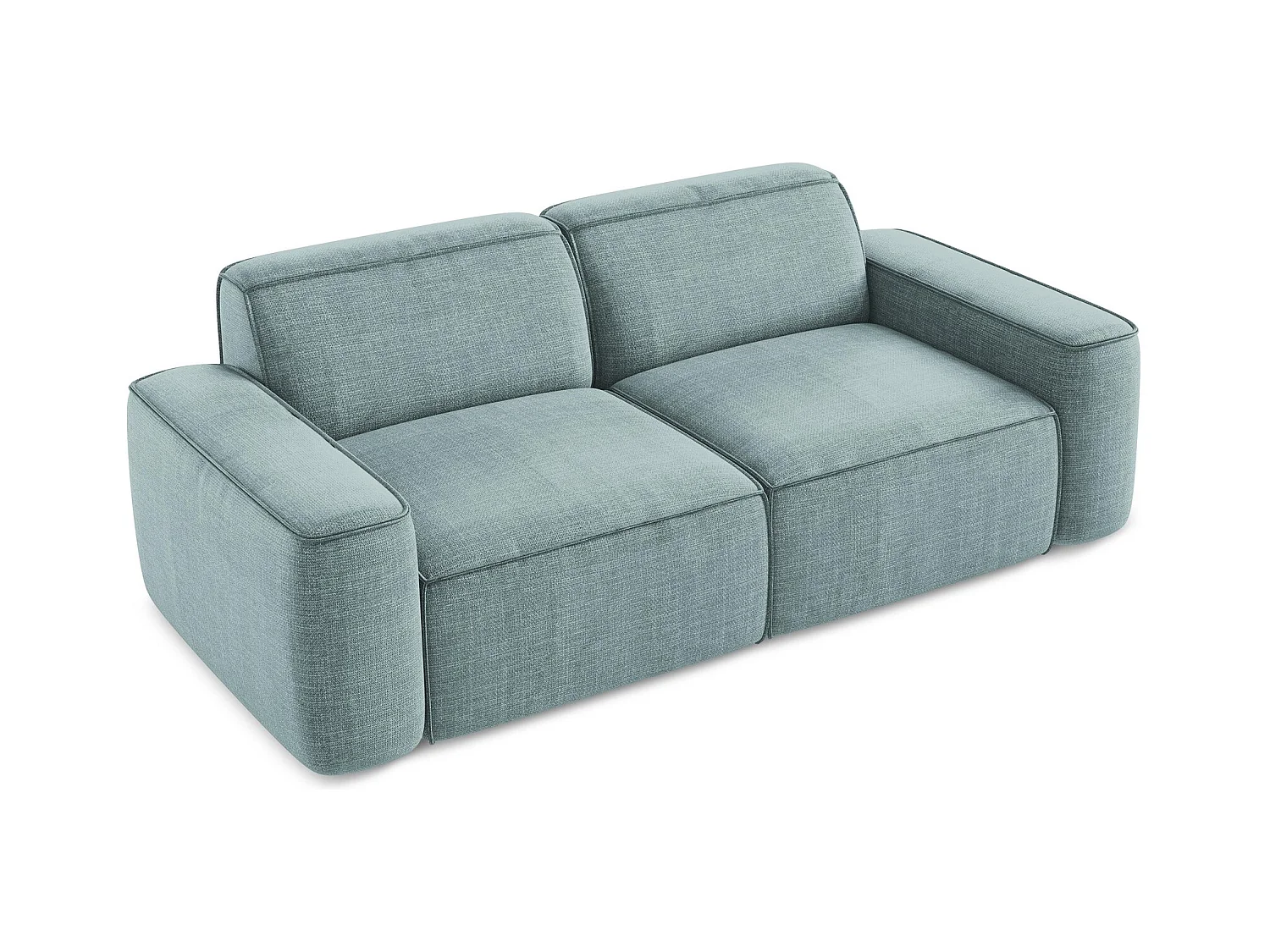 Canapé modulable 3 places en tissu texturé - jeans - OMAO