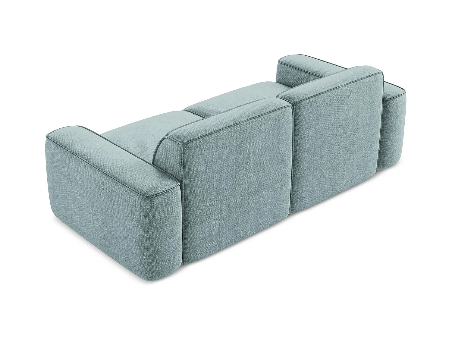 Canapé modulable 3 places en tissu texturé - jeans - OMAO