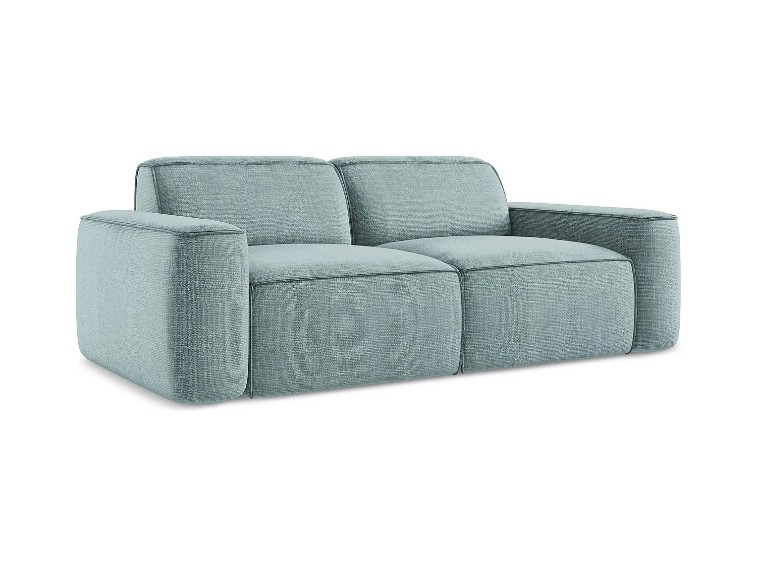 Canapé modulable 3 places en tissu texturé - jeans - OMAO
