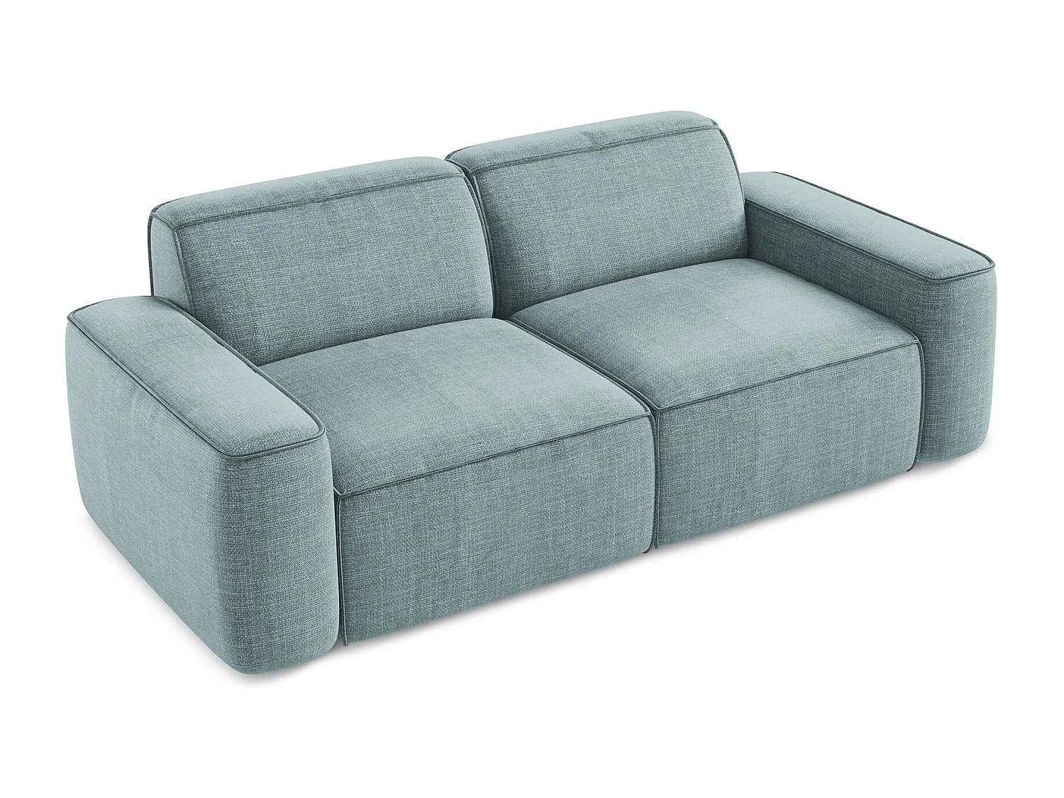 Canapé modulable 3 places en tissu texturé - jeans - OMAO