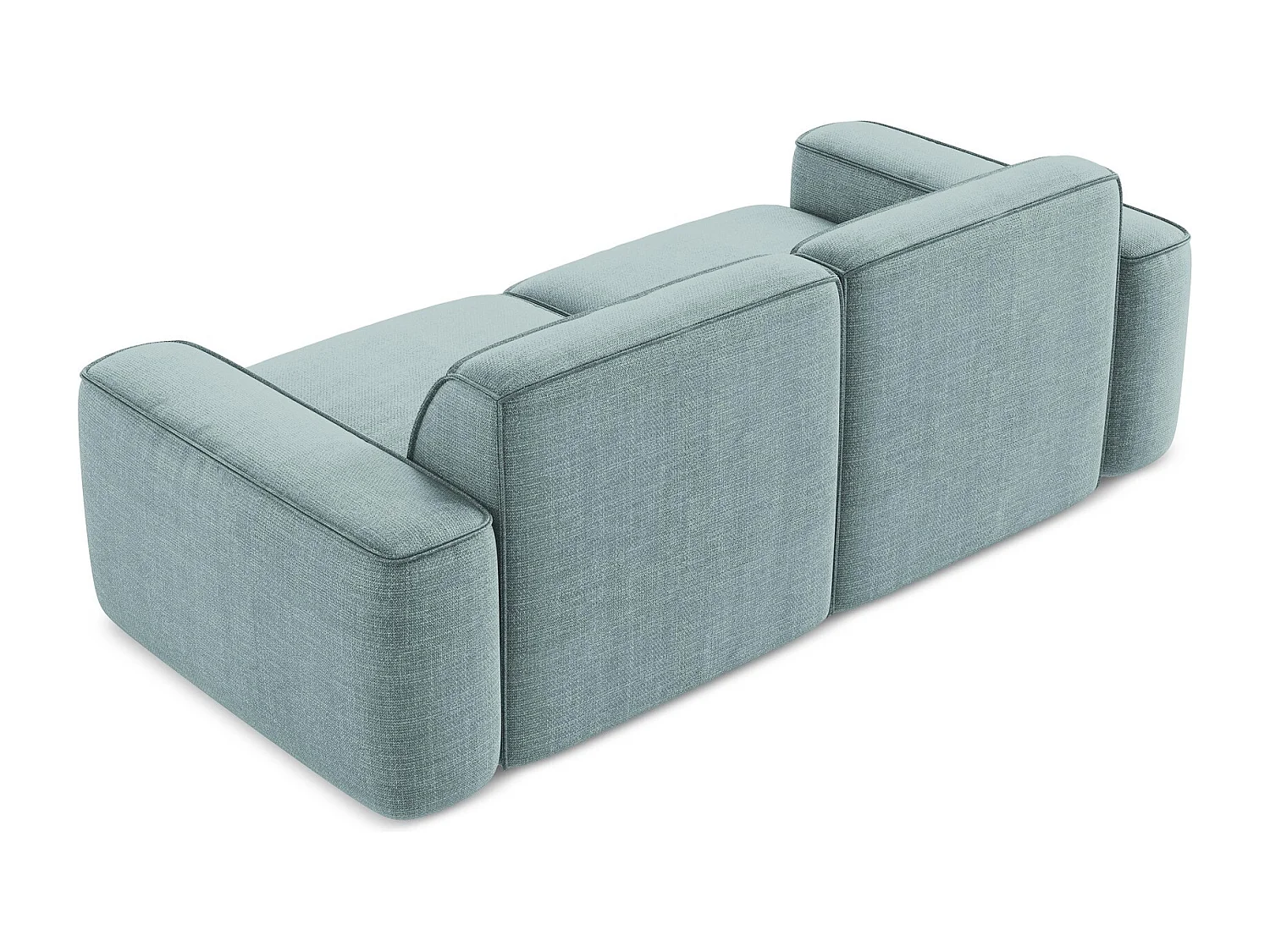 Canapé modulable 3 places en tissu texturé - jeans - OMAO