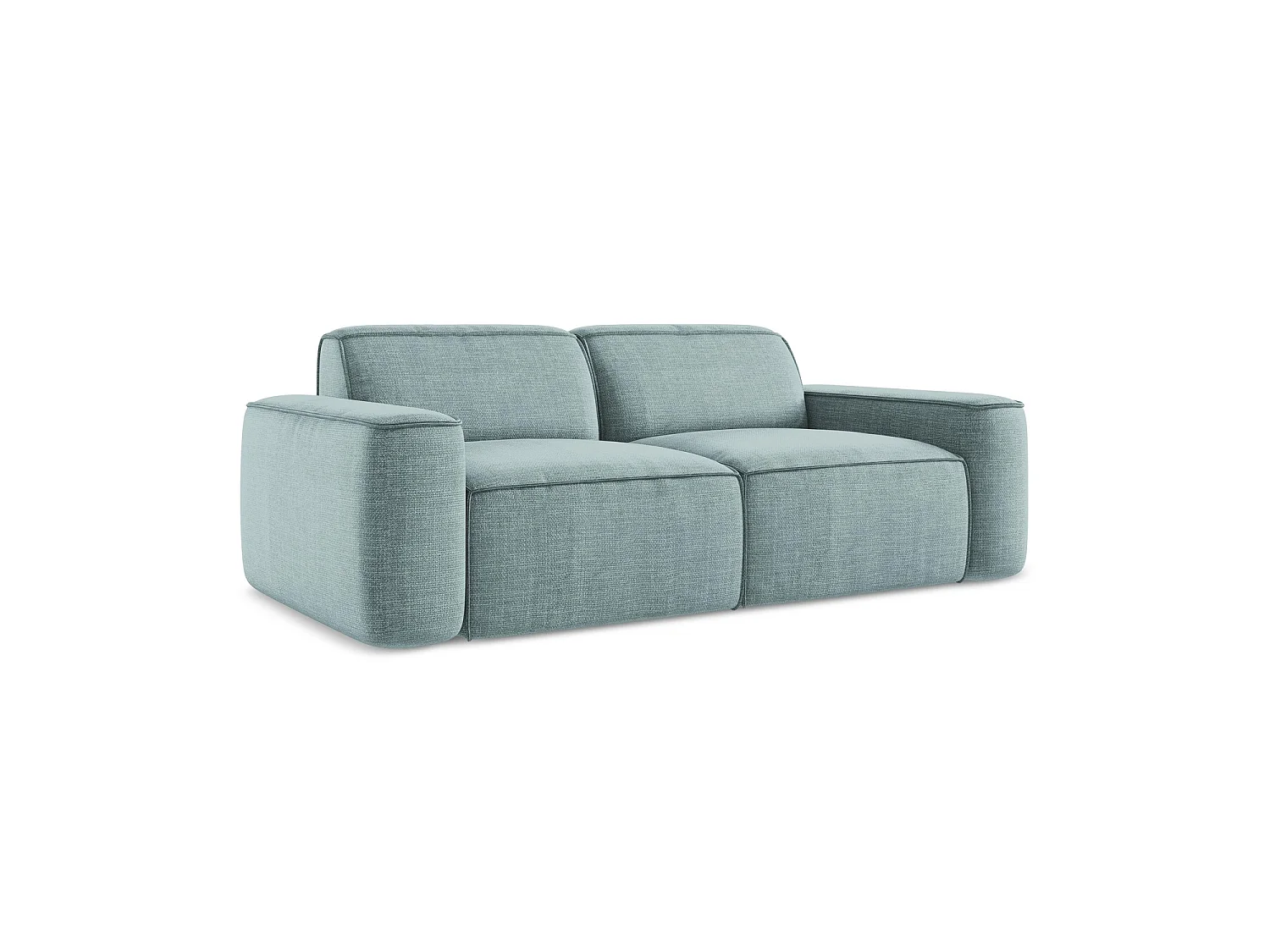 Canapé modulable 3 places en tissu texturé - jeans - MELISSA