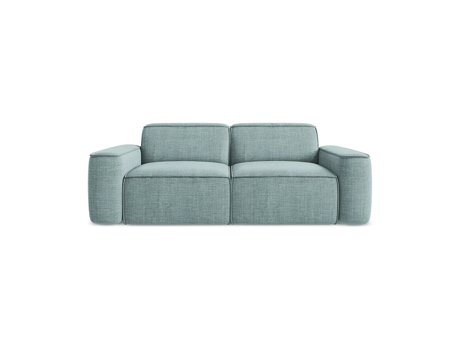 Canapé modulable 3 places en tissu texturé - jeans - MELISSA