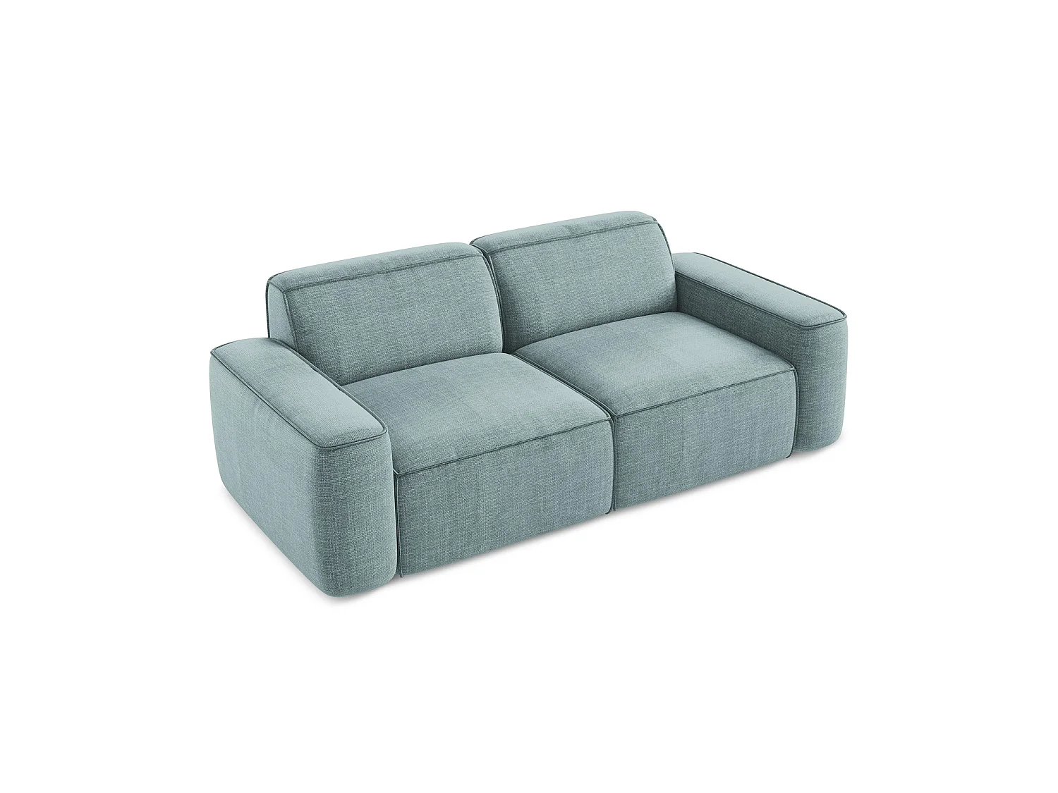 Canapé modulable 3 places en tissu texturé - jeans - MELISSA