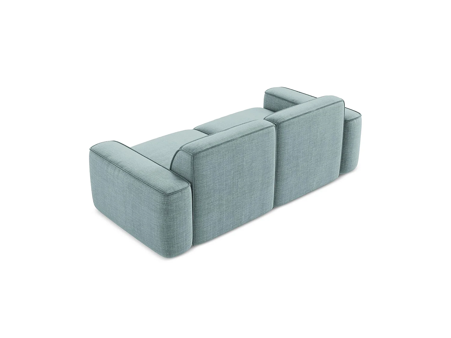 Canapé modulable 3 places en tissu texturé - jeans - MELISSA