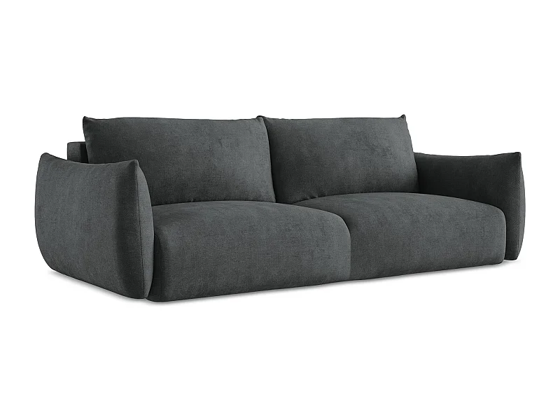 3-Sitzer Sofa mit Schlaffunktion - Chenille - Dunkelgrau - LEILA