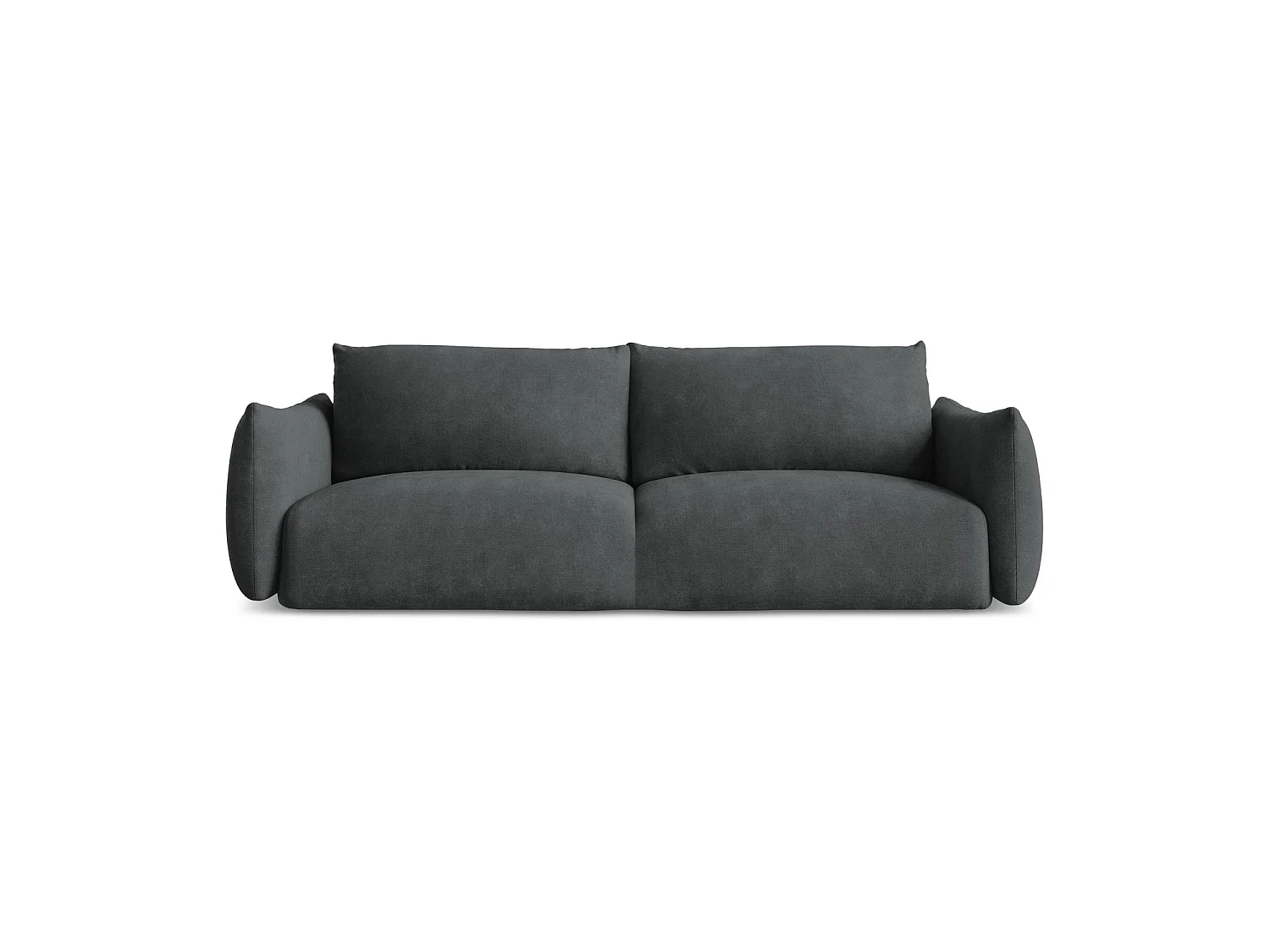Canapé 3 places convertible en tissu chenille - gris foncé - SAVONA