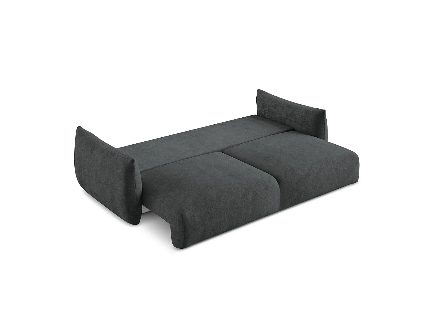 Canapé 3 places convertible en tissu chenille - gris foncé - SAVONA