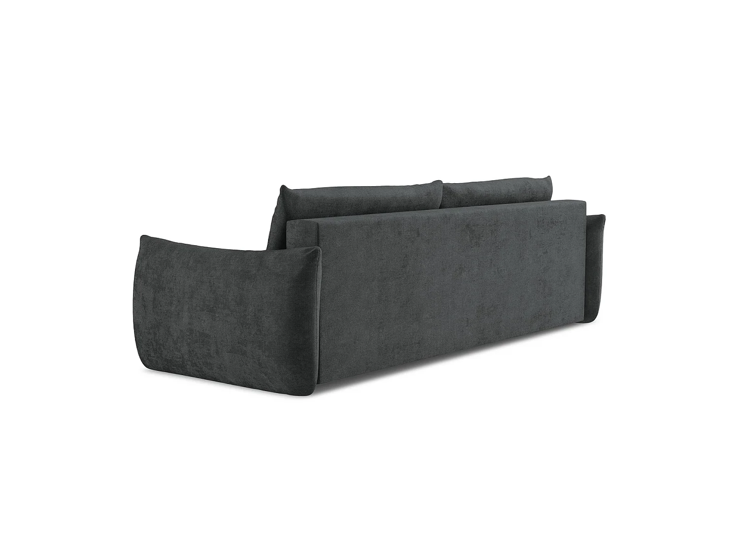 Canapé 3 places convertible en tissu chenille - gris foncé - SAVONA