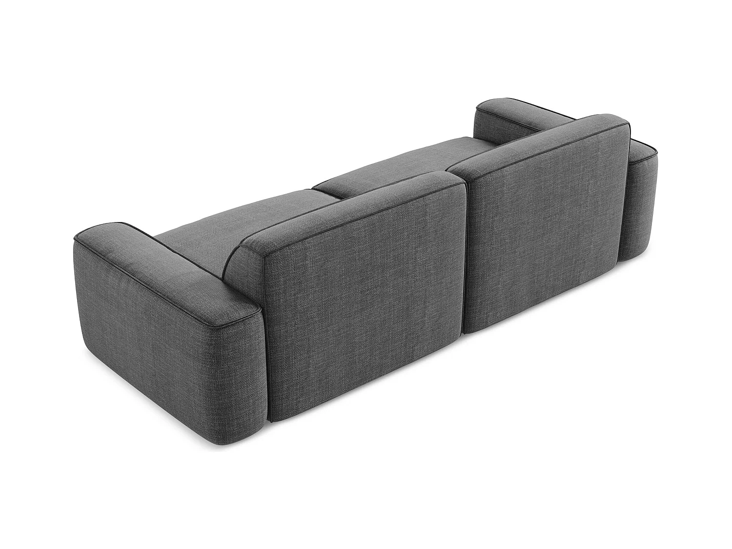Canapé modulable 4 places en tissu texturé - gris foncé - OMAO