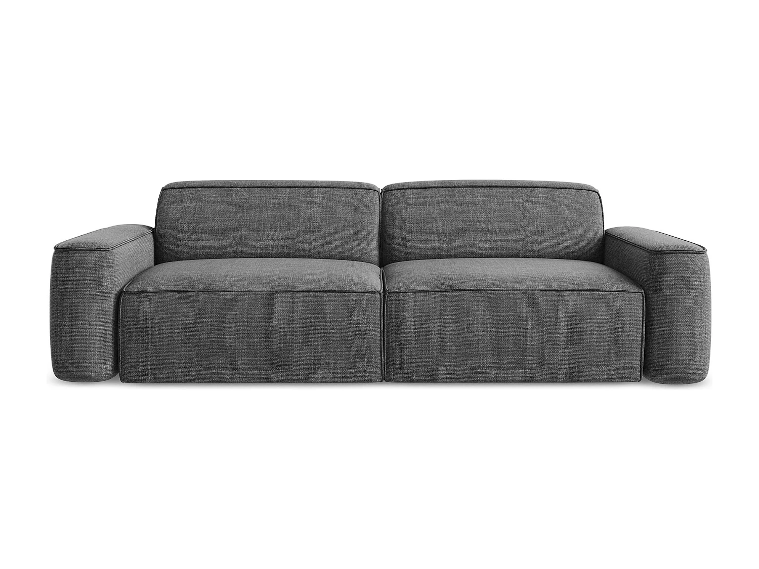 Canapé modulable 4 places en tissu texturé - gris foncé - OMAO