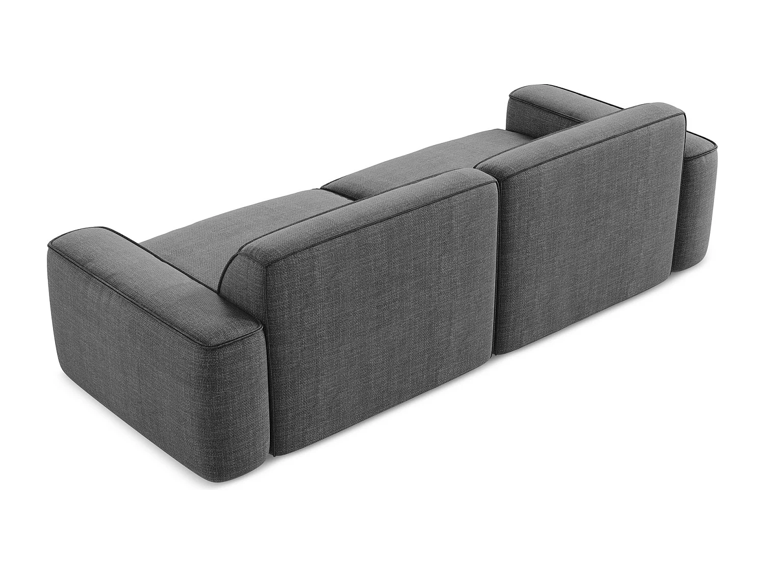 Canapé modulable 4 places en tissu texturé - gris foncé - OMAO