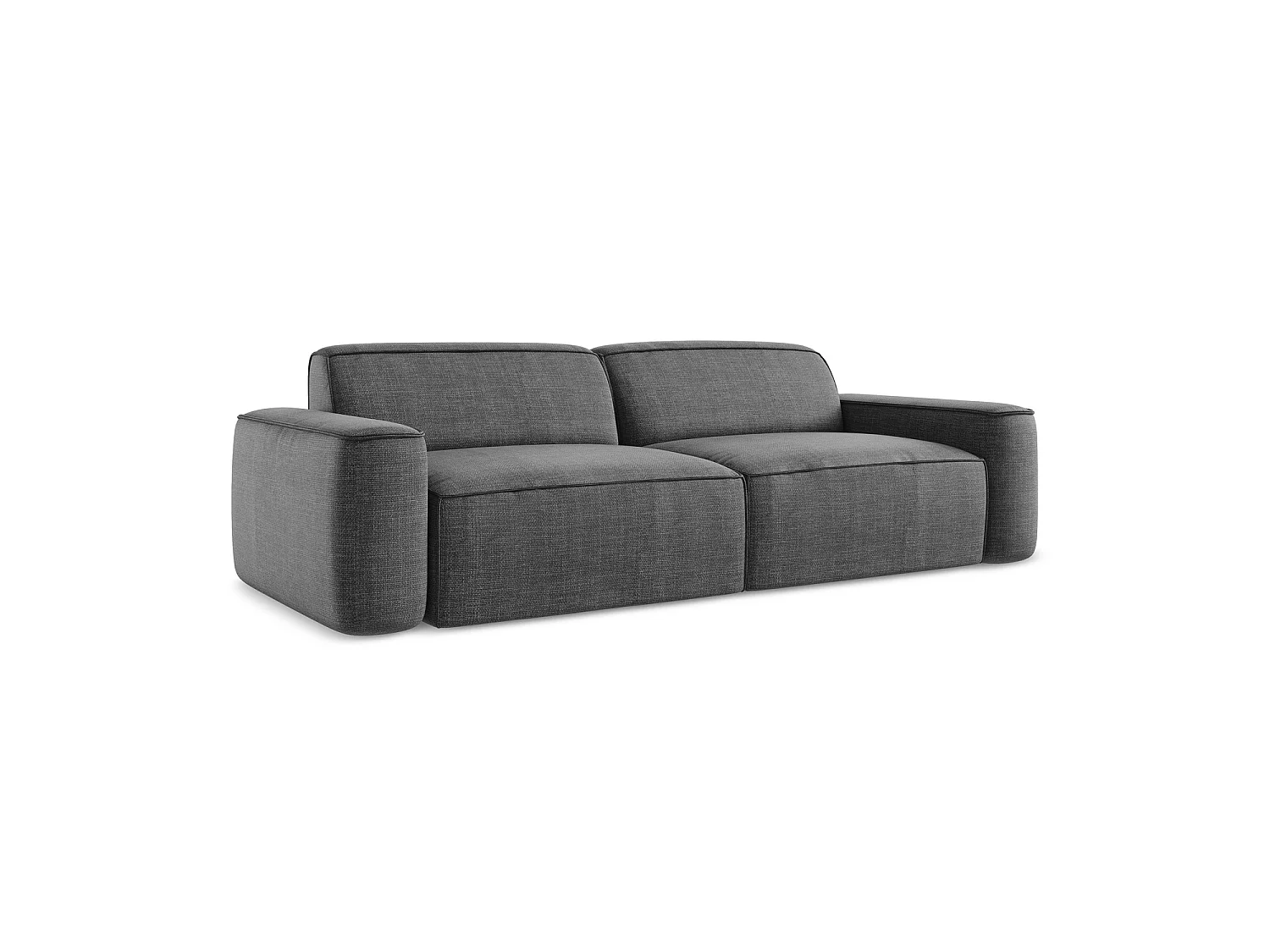 Modulares 4-Sitzer Sofa - - Strukturstoff - Dunkelgrau - MELISSA