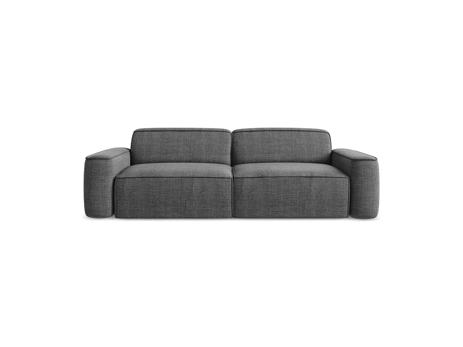 Modulares 4-Sitzer Sofa - - Strukturstoff - Dunkelgrau - MELISSA