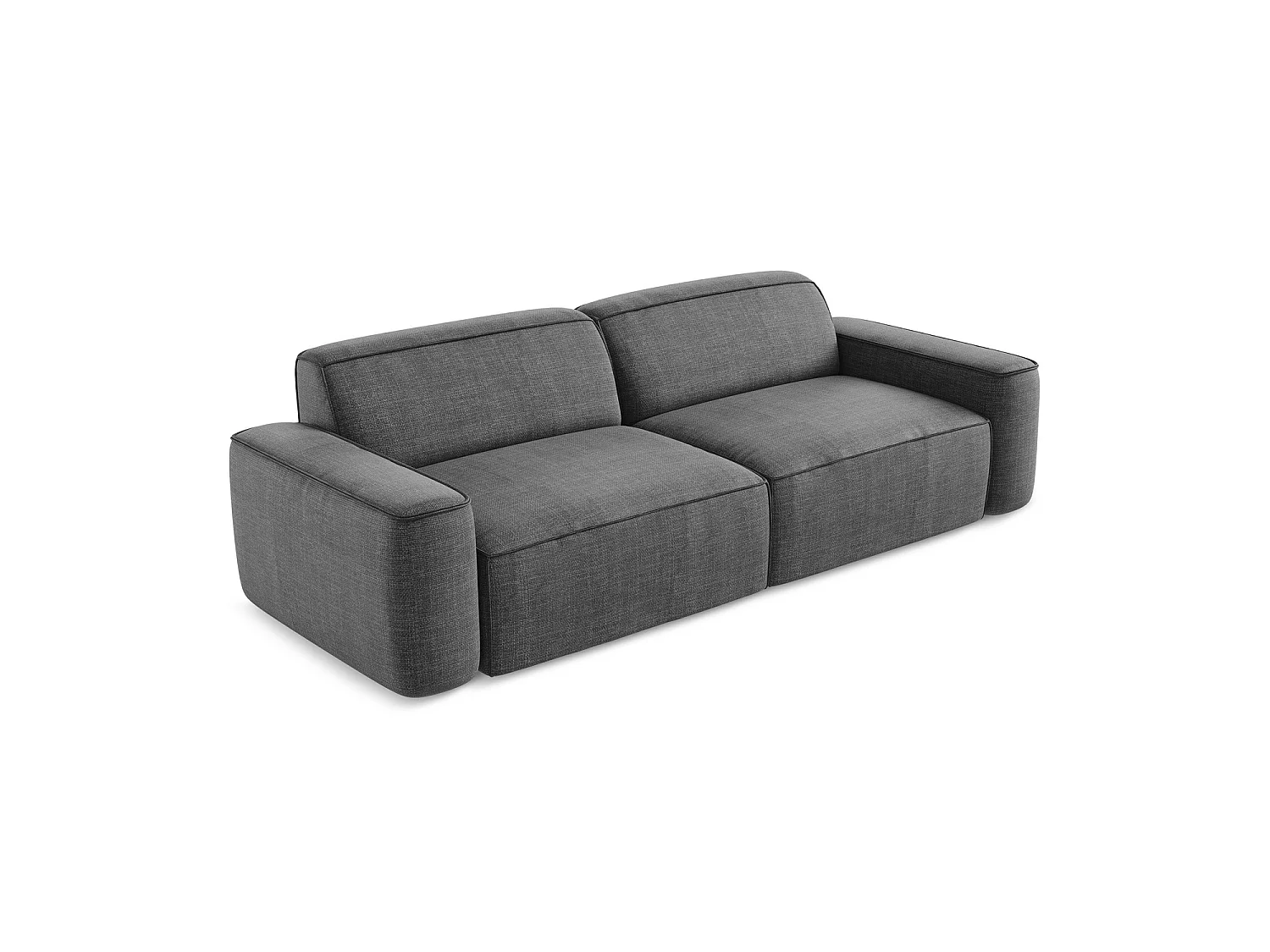 Modulares 4-Sitzer Sofa - - Strukturstoff - Dunkelgrau - MELISSA