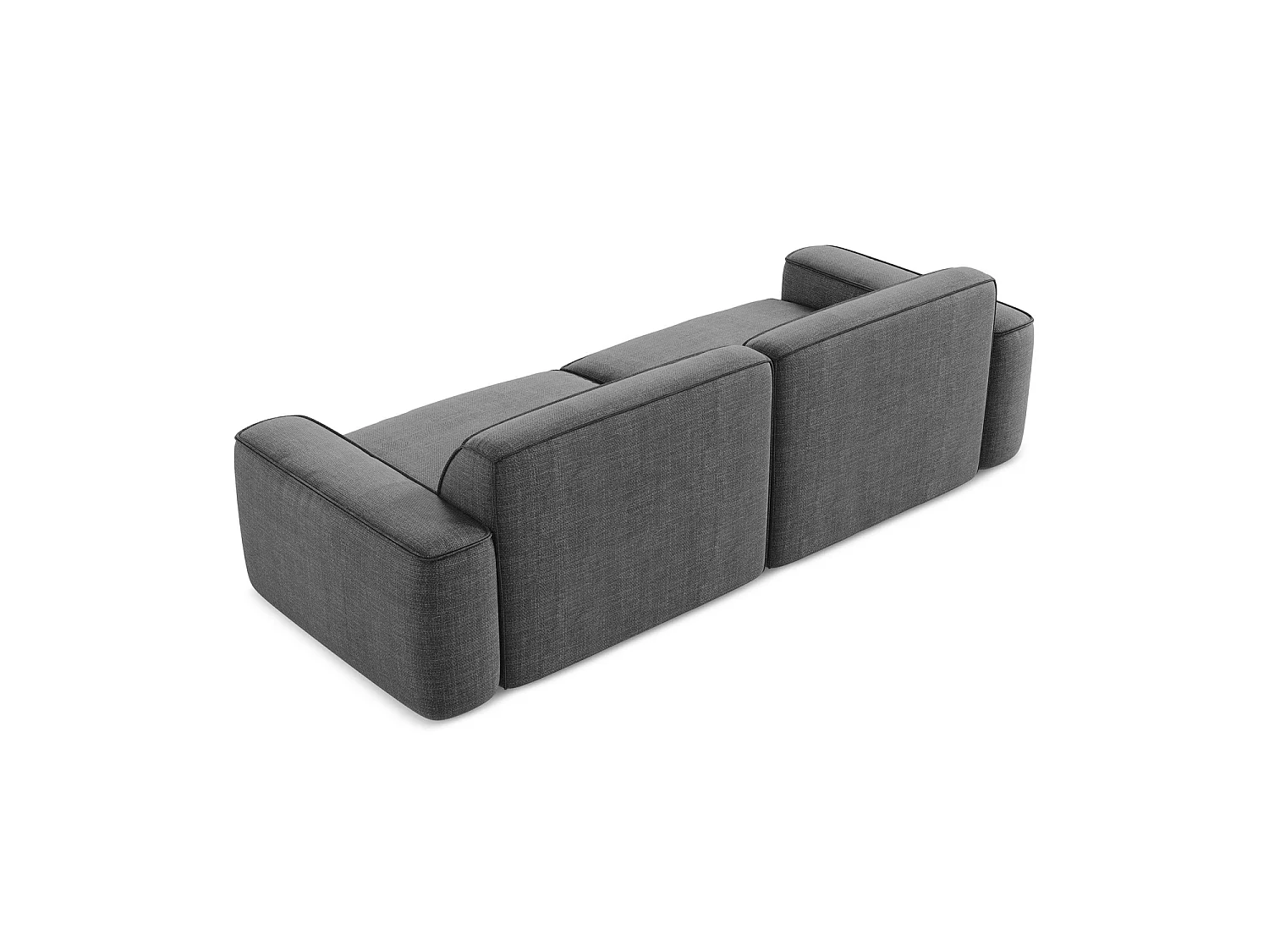 Modulares 4-Sitzer Sofa - - Strukturstoff - Dunkelgrau - MELISSA