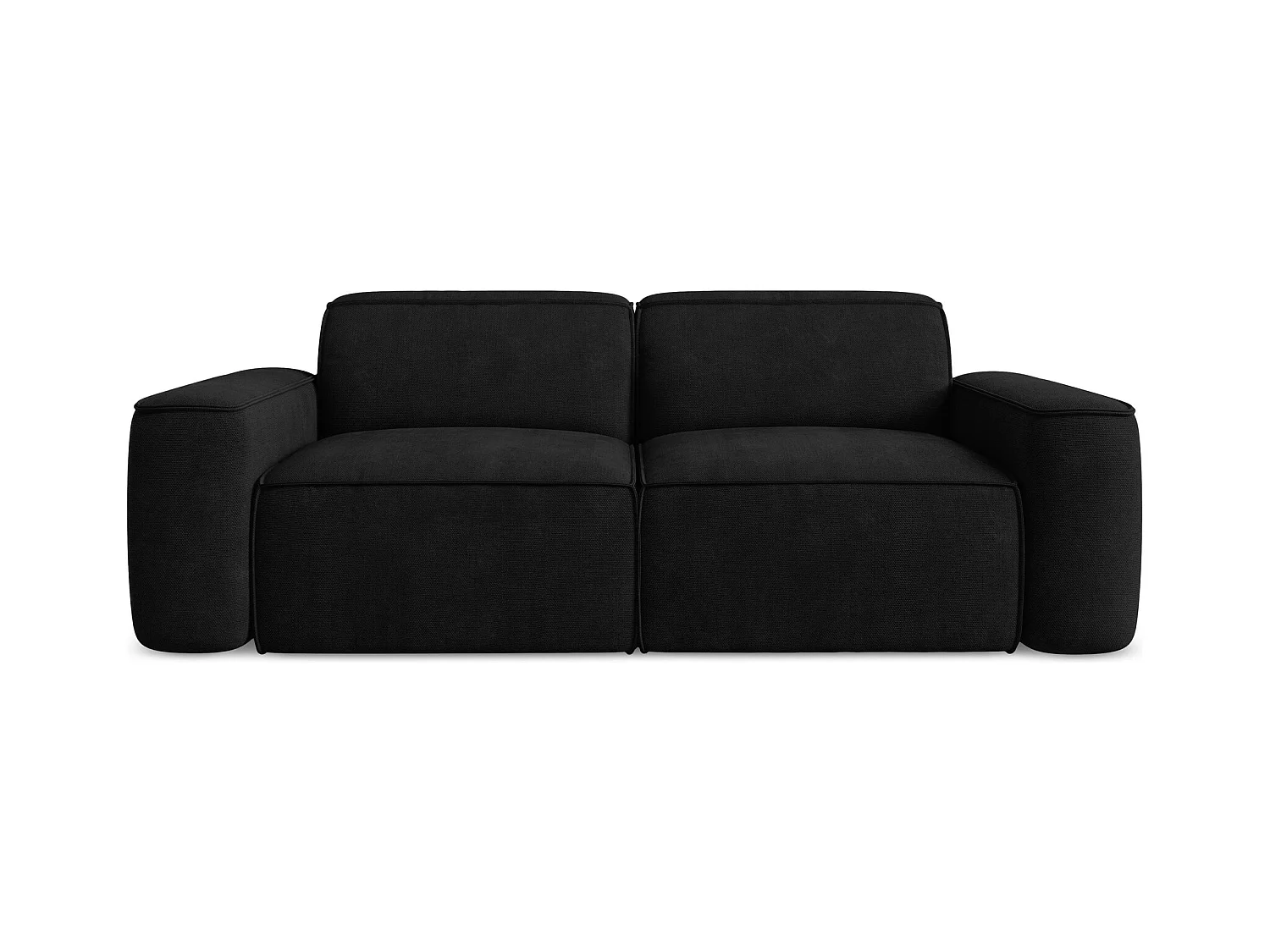 Canapé modulable 3 places en tissu chenille - noir - OMAO