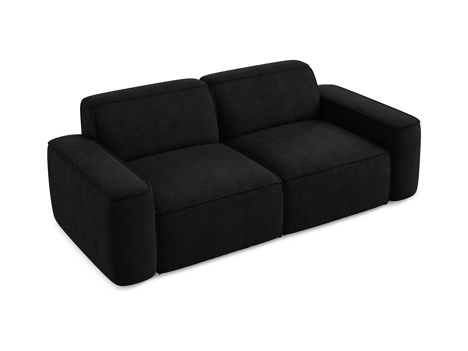 Canapé modulable 3 places en tissu chenille - noir - OMAO