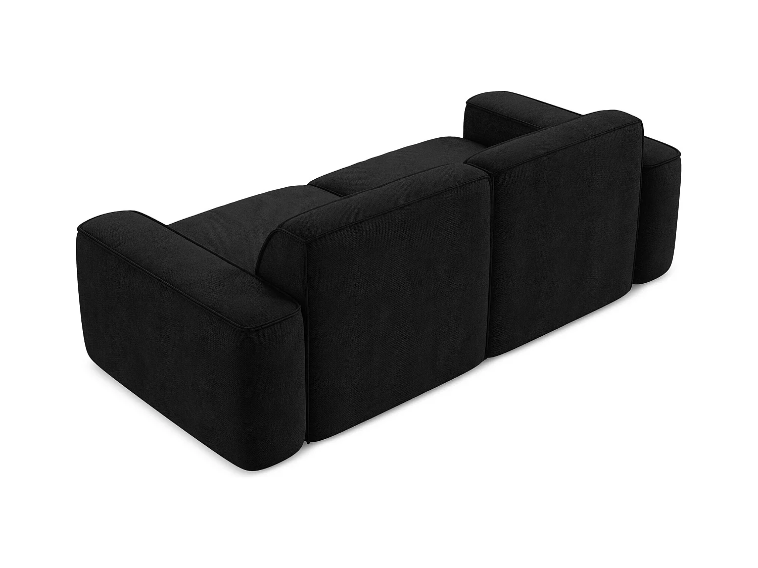 Canapé modulable 3 places en tissu chenille - noir - OMAO