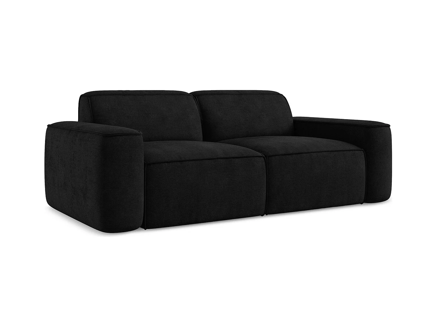 Canapé modulable 3 places en tissu chenille - noir - OMAO