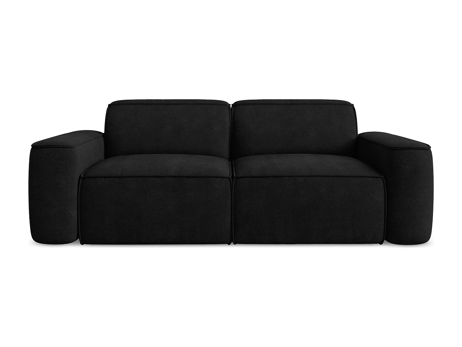 Canapé modulable 3 places en tissu chenille - noir - OMAO