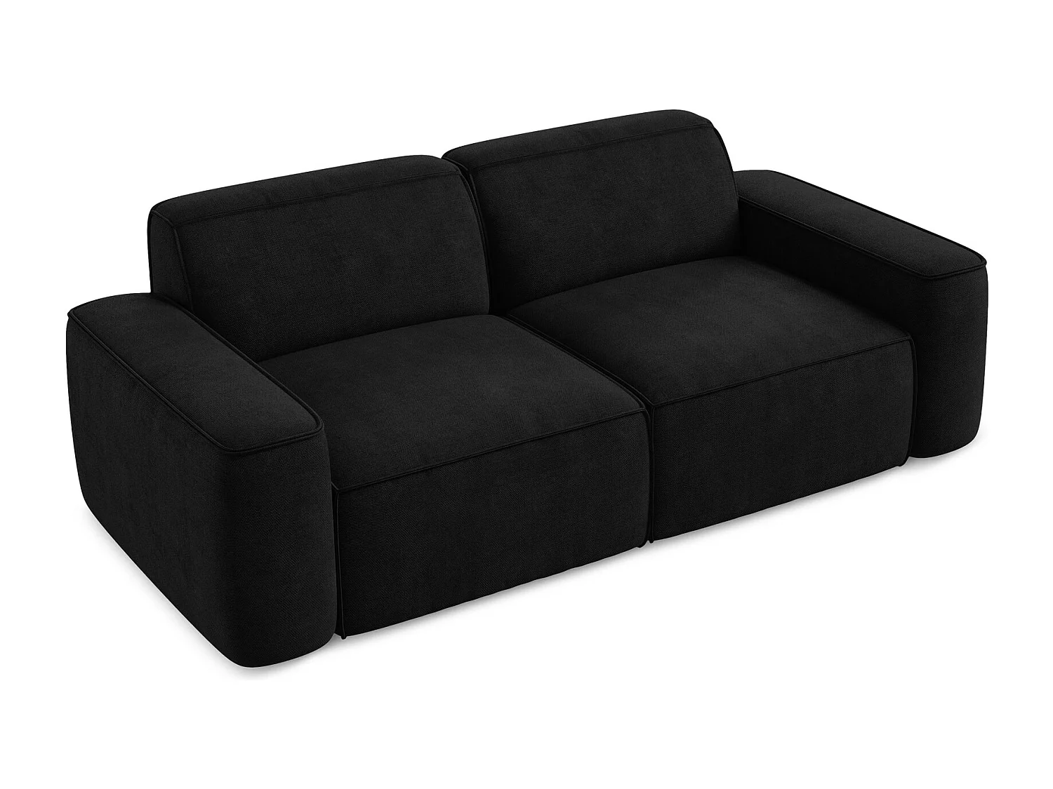 Canapé modulable 3 places en tissu chenille - noir - OMAO
