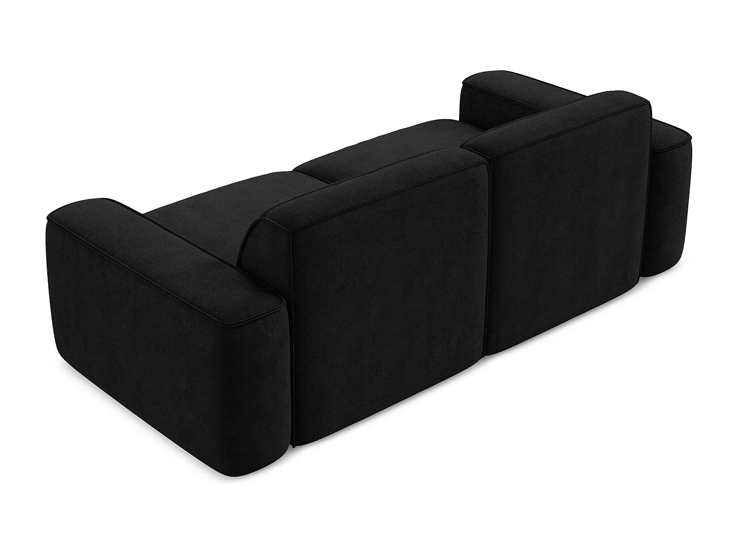 Canapé modulable 3 places en tissu chenille - noir - OMAO