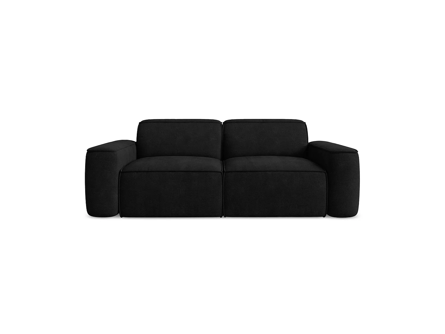 Modulares 3-Sitzer Sofa - - Chenille - Schwarz - MELISSA