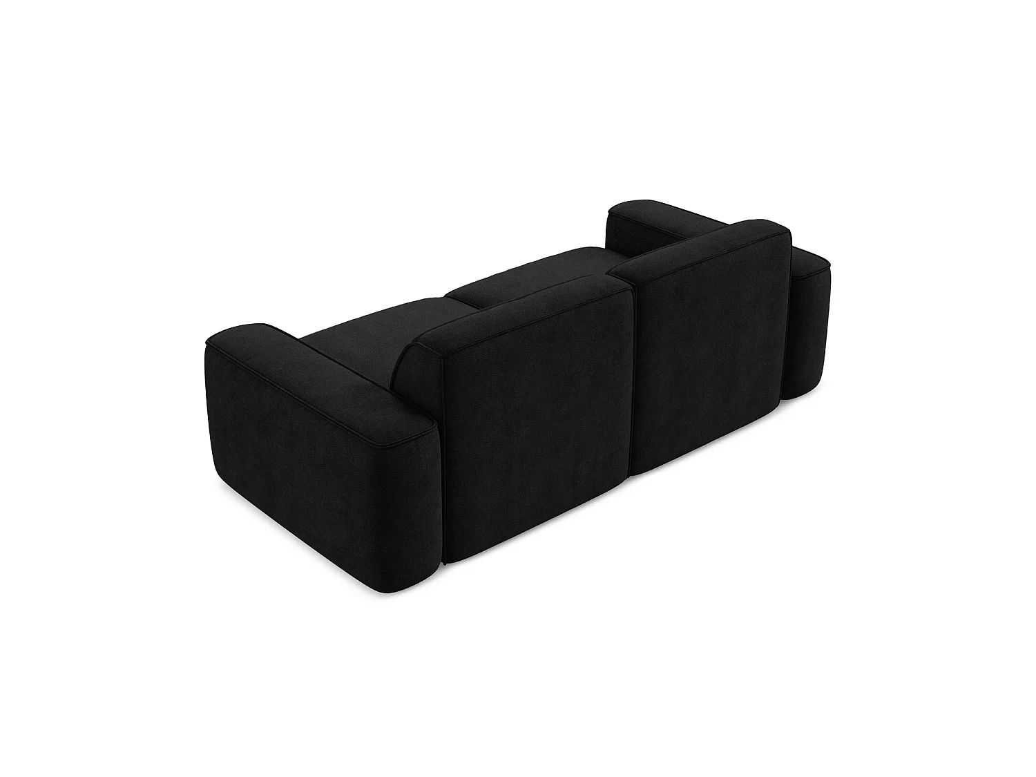 Modulares 3-Sitzer Sofa - - Chenille - Schwarz - MELISSA