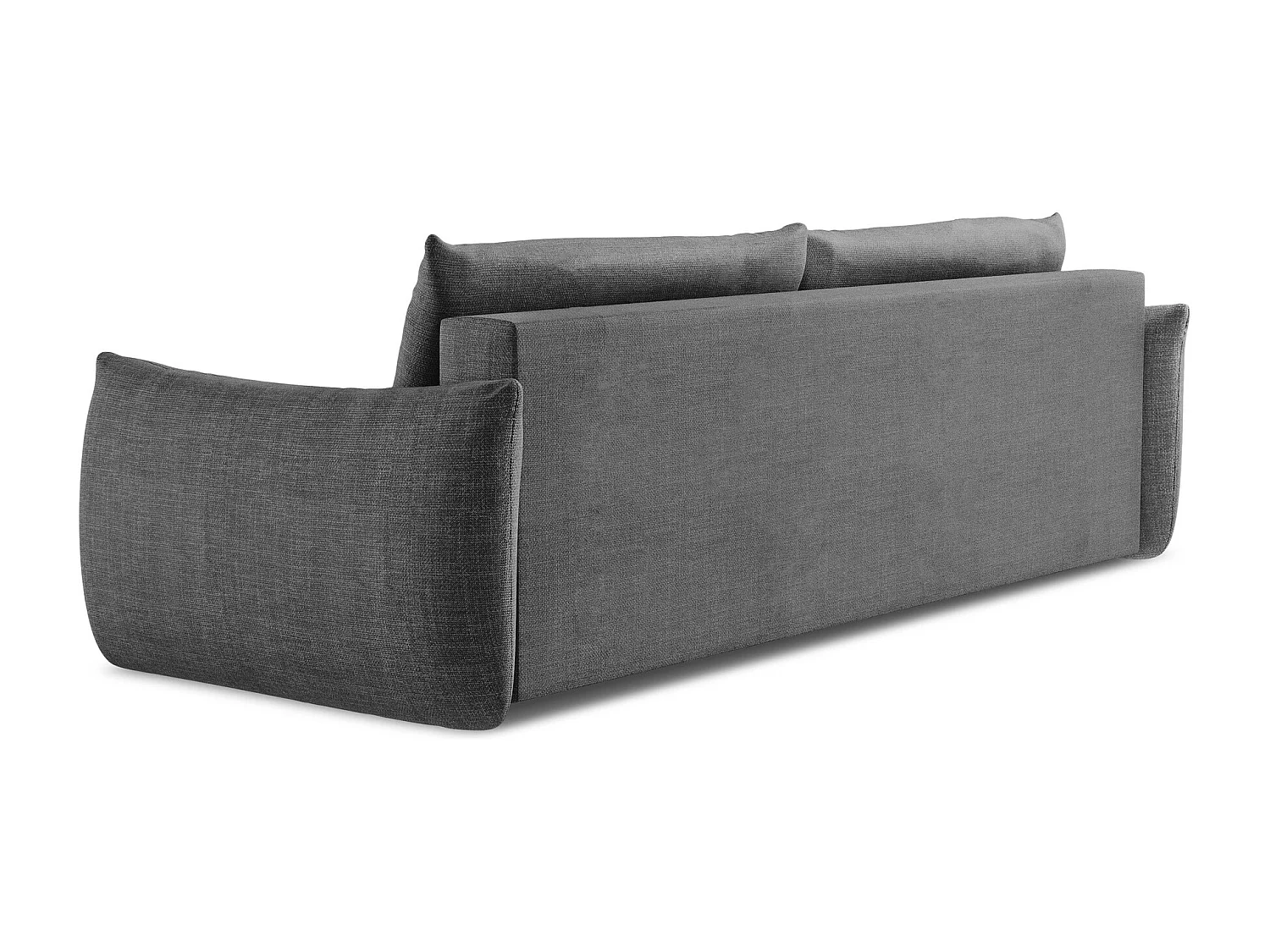 Canapé 3 places convertible en tissu texturé - gris foncé - LEILA