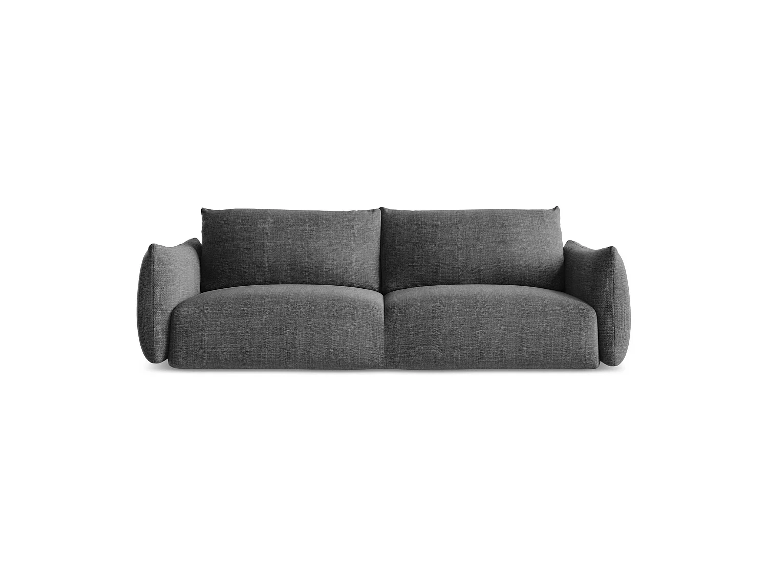 Canapé 3 places convertible en tissu texturé - gris foncé - SAVONA