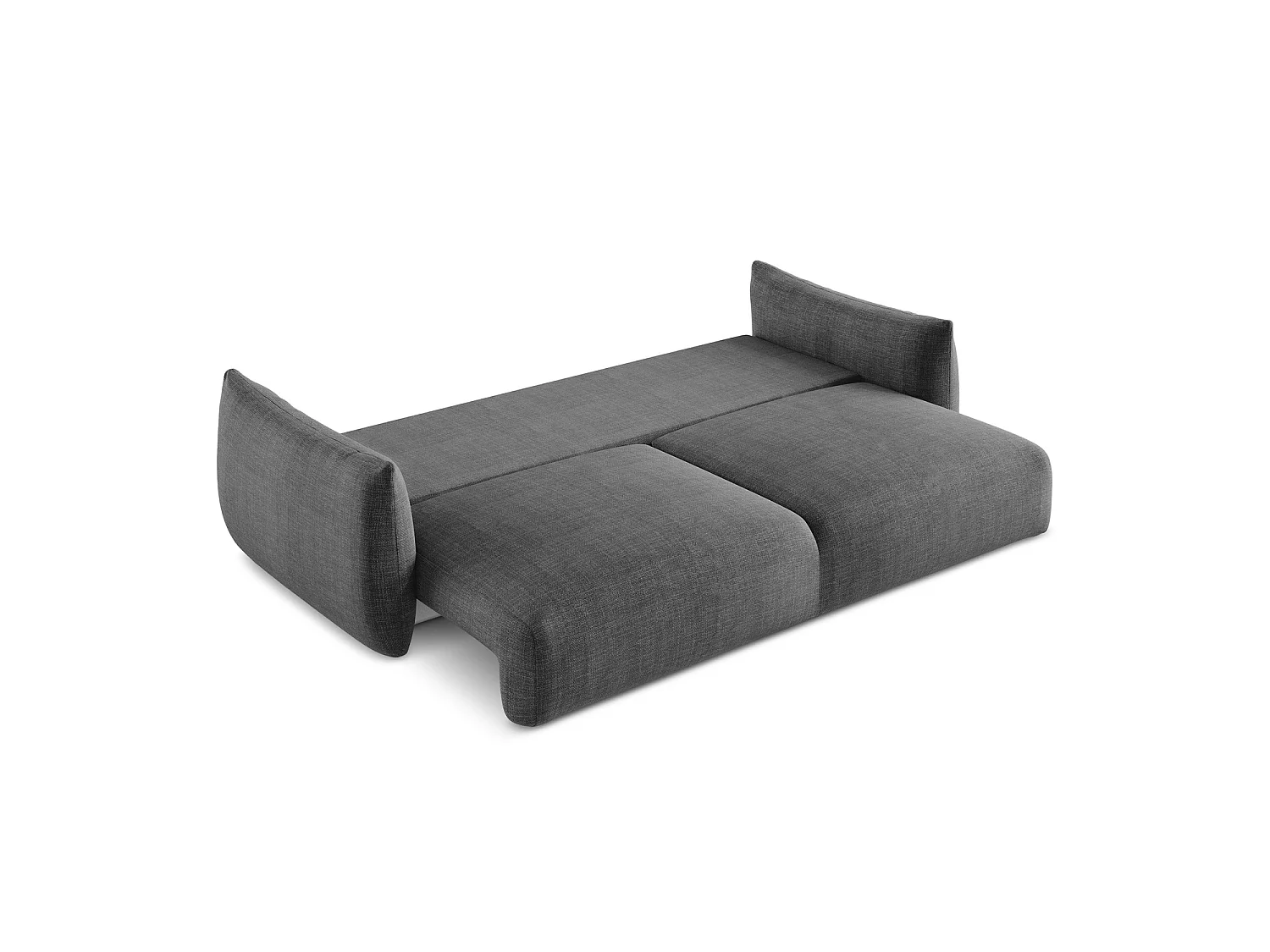 Canapé 3 places convertible en tissu texturé - gris foncé - SAVONA