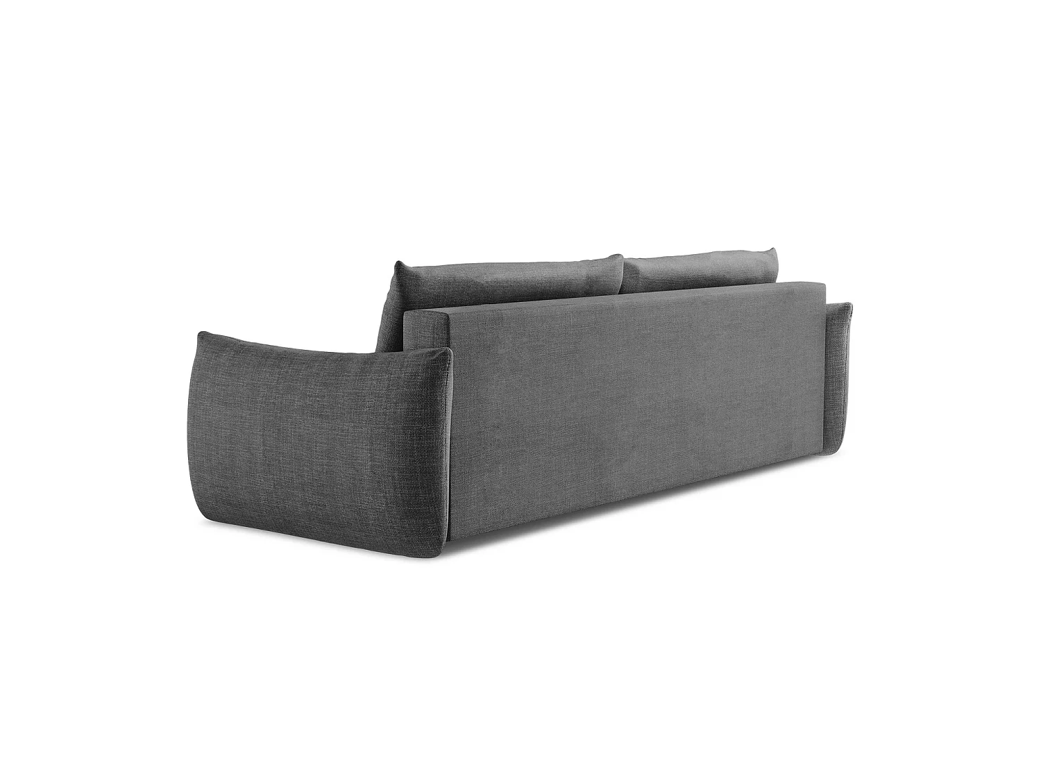 Canapé 3 places convertible en tissu texturé - gris foncé - SAVONA