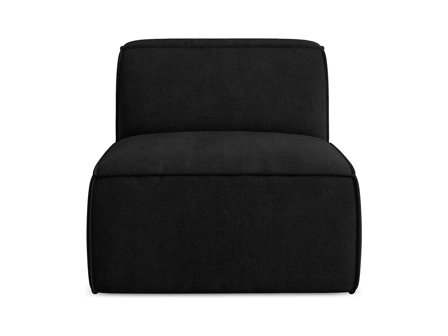 Fauteuil pour canapé modulable en tissu chenille - noir - OMAO