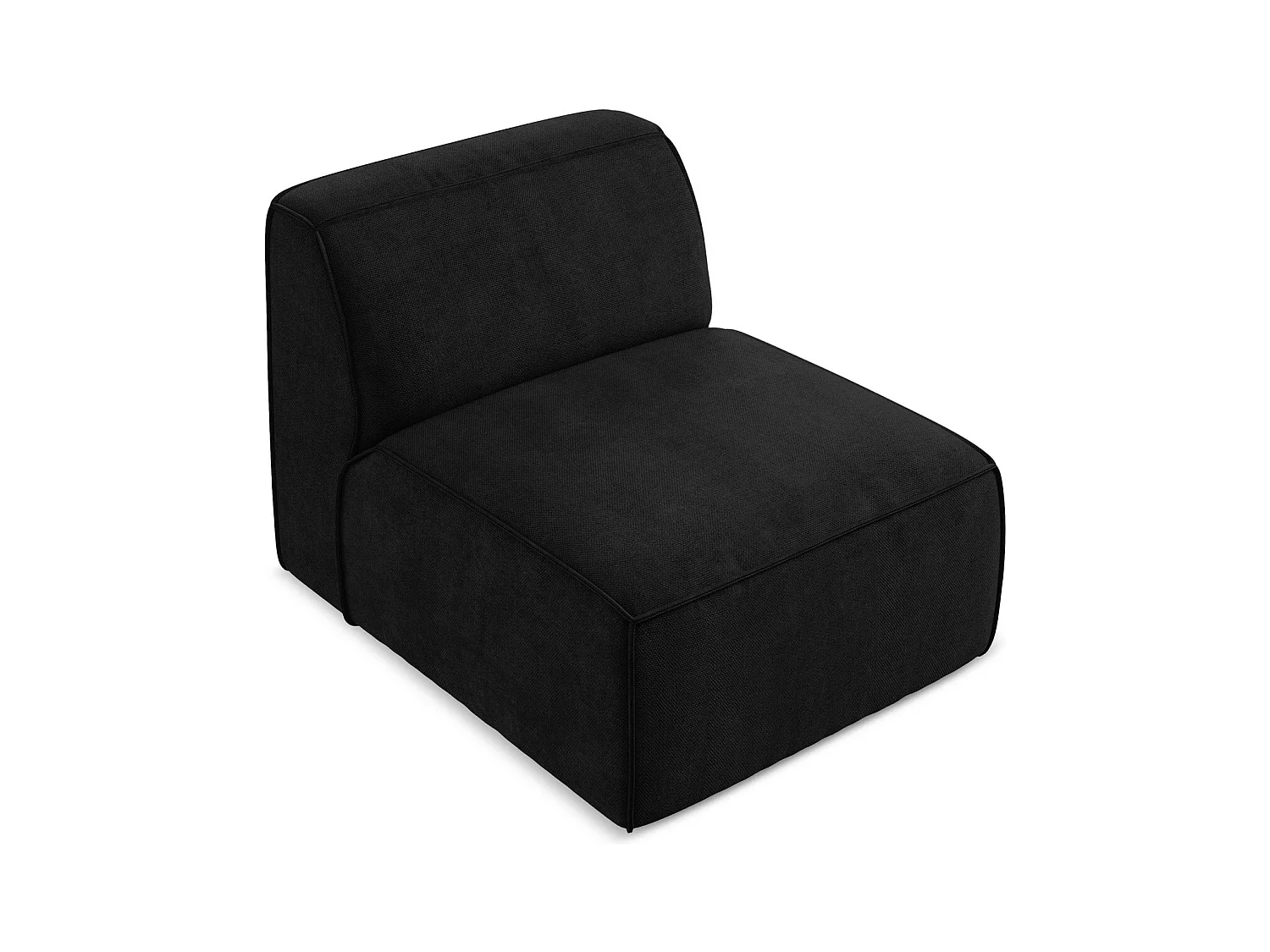 Fauteuil pour canapé modulable en tissu chenille - noir - OMAO